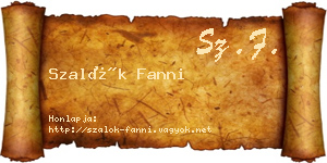 Szalók Fanni névjegykártya