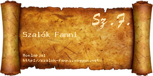 Szalók Fanni névjegykártya