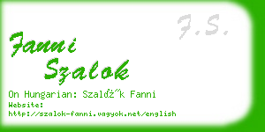 fanni szalok business card